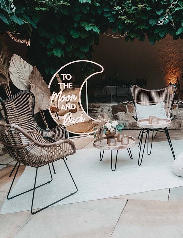 Neonschild Halbmond ‘To the Moon & Back' 150cm – Bild 2