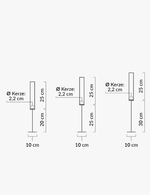 Kerzenständer mit Glasaufsatz 'Gold Matt' - 3er Set – Bild 4
