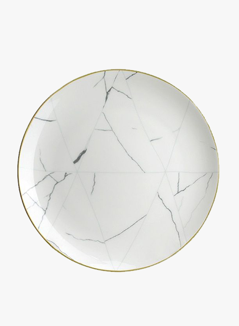 Platzteller ‘Marble Marmor‘ Porzellan mit Goldrand